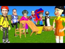 Scary Teacher 3D vs Squid Game Who Hide Faster vs Flying Eggs Level Max Challenge Who's Boss