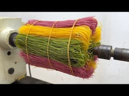 Craft Woodturning Products - Results Surprised From Rainbow Noodles And Epoxy Resin On Wood Lathe