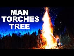 WILL IT BURN? WE TORCH A YARD TREE - FIRE GOOD!