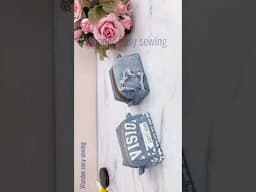 How to sew denim small cosmetic pouch bag tutorial #wandeeeasysewing #pouchbag #cosmeticbag