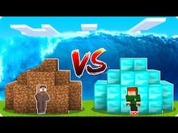 BASE DE RICO VS BASE DE POBRE PARA SOBREVIVER AO TSUNAMI NO MINECRAFT!!