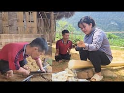 Great creative idea of a disabled father - making banana knives from scrap.