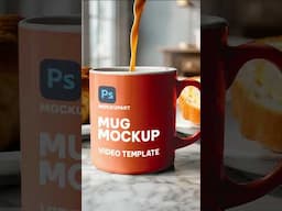 How to Make a Coffee Mug Mockup with Video in Photoshop 🔥 #shorts