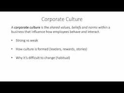 Key Topic Corporate Culture