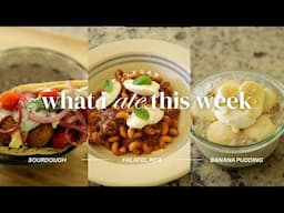 WHAT I EAT IN A WEEK Vegan | banana pudding 🍌 marbled bagels, homemade pita, lentil bolognese & more