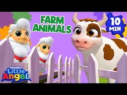 Farm Animals Learning + More Little Angel Nursery Rhymes & Kids Songs | Animals Toddler Learning