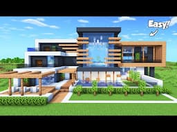 Minecraft: How to Build a Modern House Tutorial (Easy to Follow) #68 - Interior in Description!