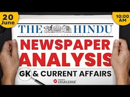 Daily Hindu Newspaper Analysis | 20 June | Current Affairs for CLAT 2026 & Competitive Exams