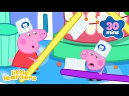 Peppa Pig Learns How To Clean Teeth At The Tooth Factory 🦷 | 30 MINUTES | Little Learners