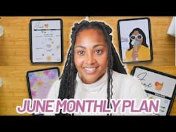 Resetting my digital planner (and iPad) & paper planner for June! JUNE 2025 MONTHLY PLAN WITH ME ✍🏾