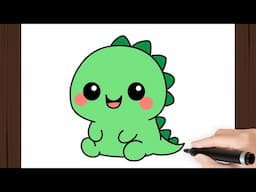 How To Draw a DINO CUTE KAWAII EASY