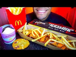 MCDONALDS VS SUBWAY OREO MCFLURRY FOOTLONG DORITOS CRUNCHY CHEESE NACHOS FRENCH FRIES EATING