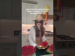 how to cut a watermelon 🍉Sorry for the blur. I got sunscreen on my camera ☀️🧴 #howtocutawatermelon
