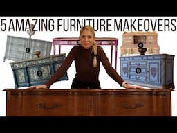 How I Turned Boring Furniture Into Art! 5 Makeovers!