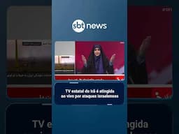 Ataque israelense atinge TV estatal do Irã durante programa ao vivo | #SBTBrasil