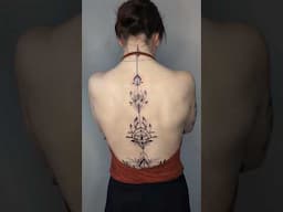 Symmetric floral backpiece #tattoo #floral #artist #backtattoo #tattooartist #art #floraart