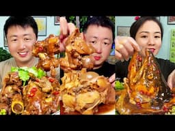 ASMR Chinese Bone Marrow Mukbang & Braised Beef Feet Eating | Fish Head Mukbang!