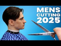 How to Scissor Cut Mens Hair in 2025 | Current Mens Hair Trend | Step by Step Tutorial