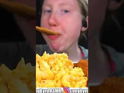 ASMR MAC & CHEESE & CHICKEN NUGGETS MUKBANG #shorts