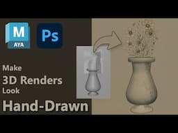 Turn 3D Renders into Hand-Drawn Sketches | Stylized Flower Art in Maya