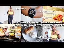 Burning 539 CALORIES with GrowithJo, high protein recipe, calorie counting & healthy grocery haul