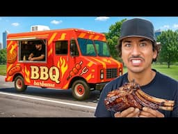 Eating at Random Food Trucks In My City For 24 Hours...