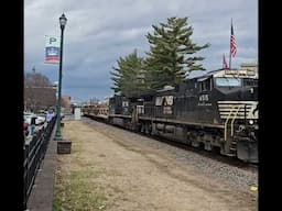 Ballast train 92X speeds through Johnson City TN milepost 27 on the A-Line
