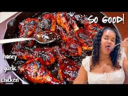 Sweet & Sticky Honey Garlic Chicken Recipe - Easy Baked Chicken Drumsticks