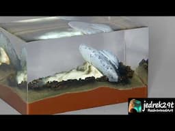 Crashed UFO on the Ground | Diorama - Night Lamp