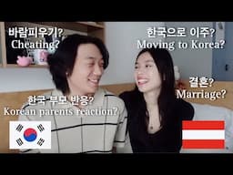 [🇰🇷🇦🇹 Q&A] How did Korean parents react on foreign girlfriend? Marriage? Moving to Korea? 국제커플