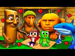 JJ and Mikey Adopted by ITALIAN ANIMALS Family in Minecraft - Maizen