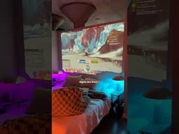 Projector / bed gaming setup ✨️  #gamenight #worldofwarcraft #laptopsetup