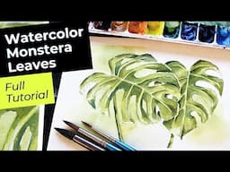 Monstera Leaf Painting Watercolor