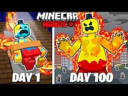I Survived 100 Days as FIRE DOEY in HARDCORE Minecraft