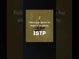 ISTP Rules for Life... #shorts