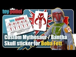 Vintage 3 3/4 inch Kenner Boba Fett figure Bantha Skull / Mythosaur  sticker - Toy Polloi