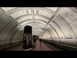 Bethesda Metro Station Subway Trains Arrive, Depart
