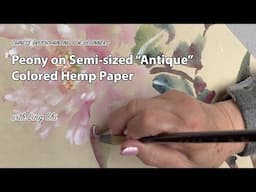 Peony on Antique Colored Hemp Paper