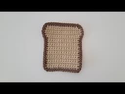 How to Crochet TOAST COASTER - Step By Step - Begginers Tutorial - Crochet Bread - Crochet Toast