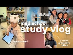 STUDY VLOG | a VERY productive 24 hrs studying for surgery exams + travelling to Toronto!