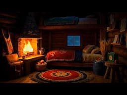 Fireplace Ambience with Howling Wind and Snow Sounds for Deep Sleep