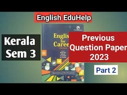 English for Career | Previous Question Paper 2023 | English Eduhelp