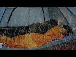 🌧️ SUPER LONG RAIN - Setting Up a Cozy Tent in Heavy Rain - Relax