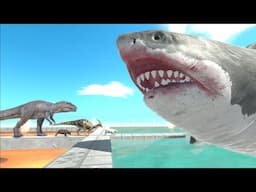 Only One Can Survive the Megalodon Trap! - Dinosaur Challenge | Animal Revolt Battle Simulator