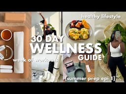 YOUR 30 DAY WELLNESS GUIDE TO PREP FOR SUMMER | week of workouts, nutrition tips + get back on track