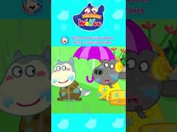 ​@WolfooEducationalVideos Rain outside? 🌧️ Kindness inside! Wolfoo helps Bufo stay dry #shorts