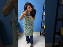Kurti with wide leg jeans kurta with jeans wide leg jeans #getreadywithme #punjabi