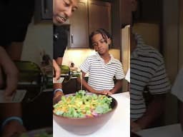 This was funny...trying to get the kids to eat a kale salad. #funny #kids #healthyfood