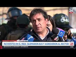 Incidentes en el INBA: quemaron bus y agredieron al rector