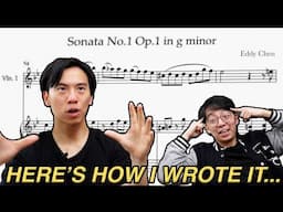 Showing Brett the first Sonata I wrote